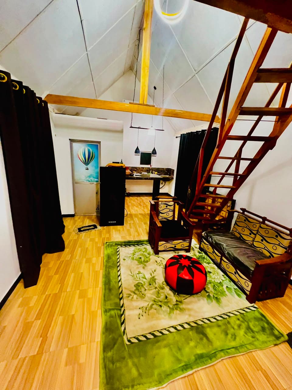 Spacious Living Area with Rug